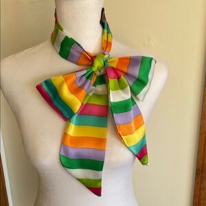 CEJON Vintage Multi Color Striped SKinny Long Scarf